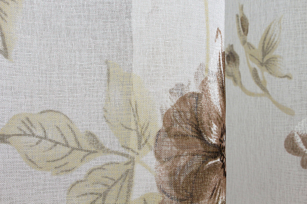 Тюль VR-Textil 1267т Flora Батист Белый с коричневым 300х270 см (40-123) Киев - изображение 6