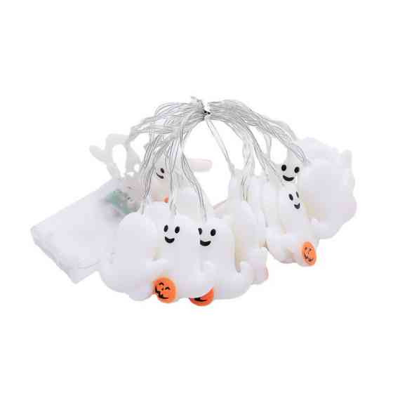 Гирлянда Хэллоуин Привидения с тыквами 150 см 10 led 6 на 6 см белый Киев
