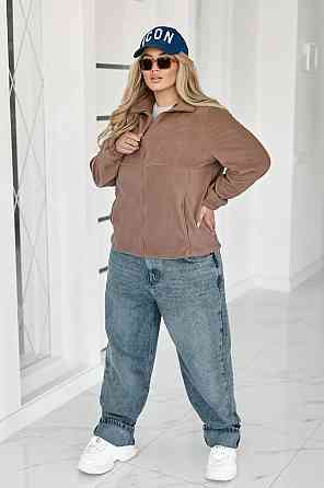 Флісова жіноча кофта на блискавці Jacket" | Норма та батал Капучино, 46-48 Київ