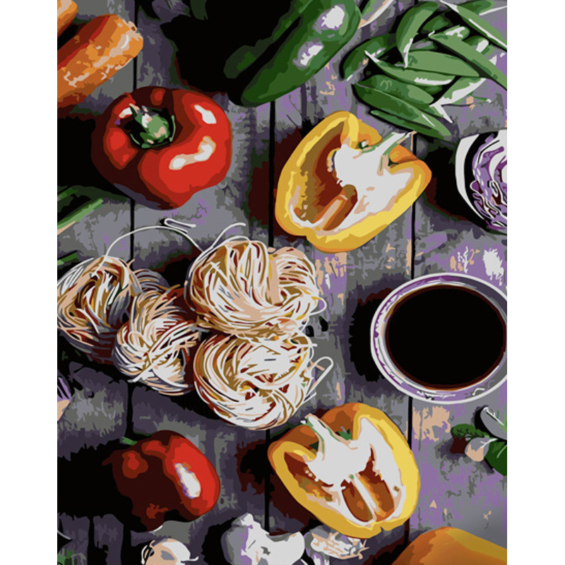 Набір для розпису по номерах Асорті з перців Strateg розміром 40х50 см (GS1394), шт Киев - изображение 1