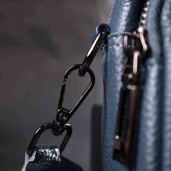 Цікава жіноча сумка крос-боді з натуральної шкіри Синя (Vintage) Київ