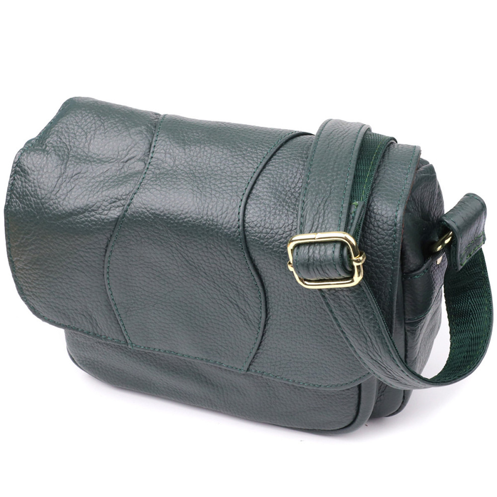 Повсякденна жіноча сумка з натуральної шкіри Vintage 22970 Зелений Київ - фото 1