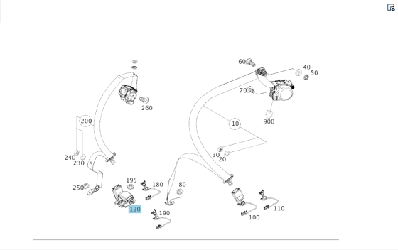 Mercedes-Benz  A1768600269 9051 Замки ременів безпеки задніх пасажирів у центрі та праворуч CLA Shooting Brake X117 CLA C117 GLA X156 Одеса