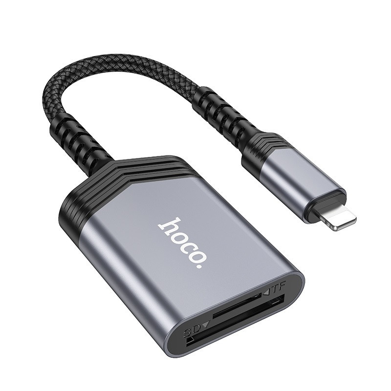Кардридер HOCO UA25 2-in-1 card reader iP Metal Gray Одесса - изображение 1