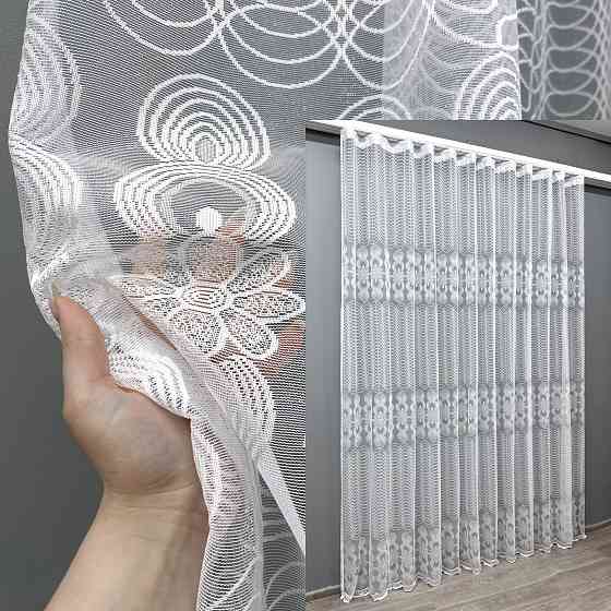 Тюль жаккард, цвет белый 1608т Киев