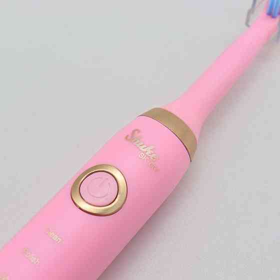 Электрическая зубная щетка, 4 насадки, Shuke, Розовая/ Аккумуляторная зубная щетка / Ультразвуковая электрощетка Киев