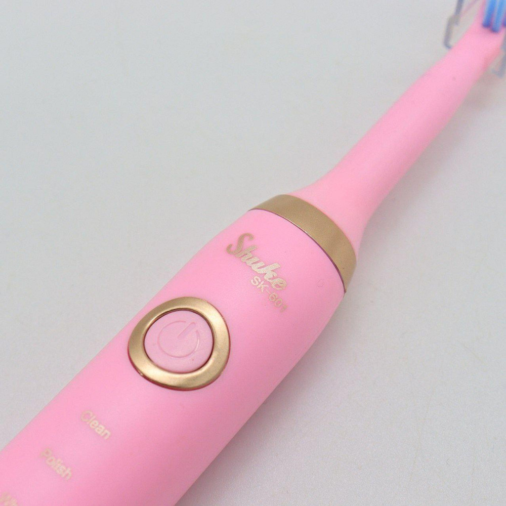 Электрическая зубная щетка, 4 насадки, Shuke, Розовая/ Аккумуляторная зубная щетка / Ультразвуковая электрощетка Киев - изображение 5