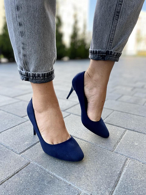 Comer Туфлі жіночі COMER темно-сині еко-замша висота каблука 8.5см (AH-8 1963) Коломыя - изображение 6