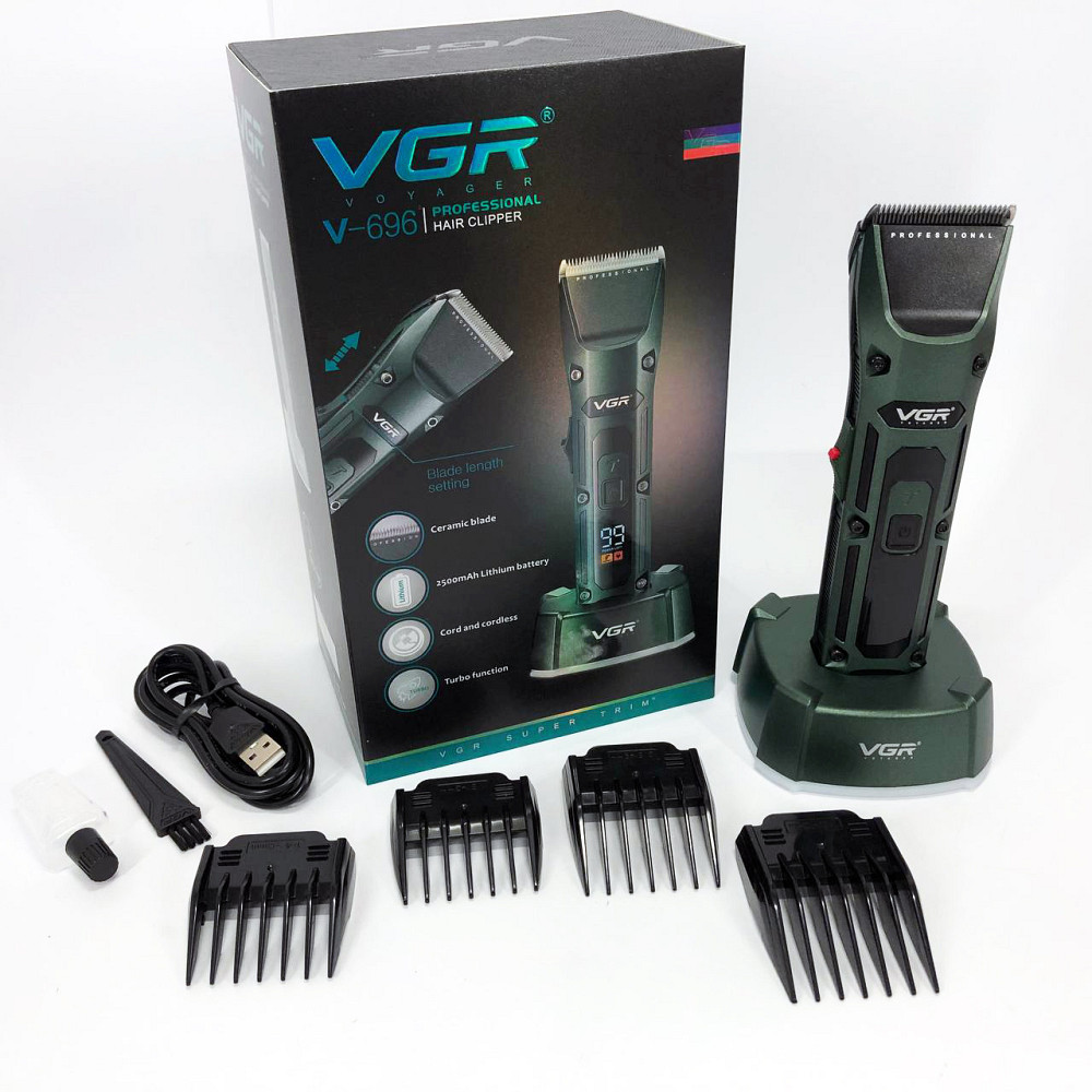 Професійна акумуляторна машинка Акумулятор VGR V-696, Універсальна машинка для стрижки голови та бороди BX-82 Львів - фото 1