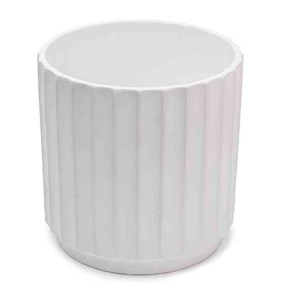 elemi Кашпо для квітів керамічне elemi "Грань" (білий) 16" круглий 2,4 л Коломыя