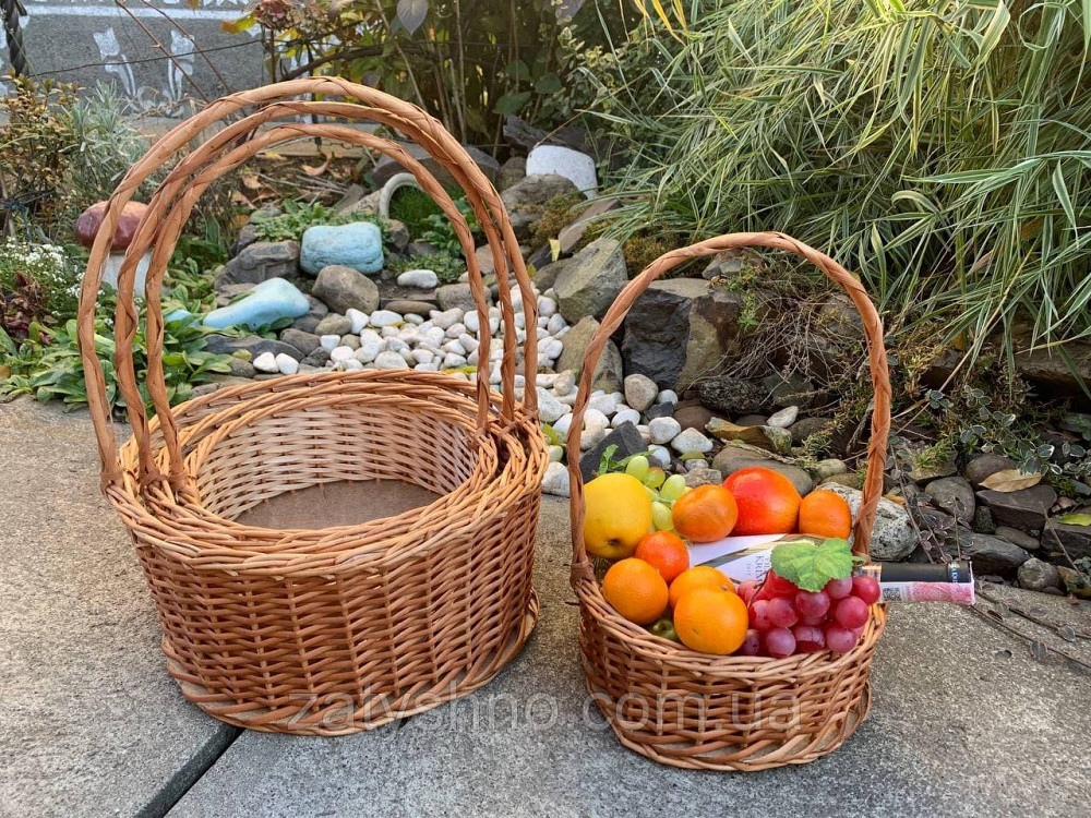 Корзина плетеная круглая | корзина из лозы пустая |плетеная корзина на фрукты Киев - изображение 2