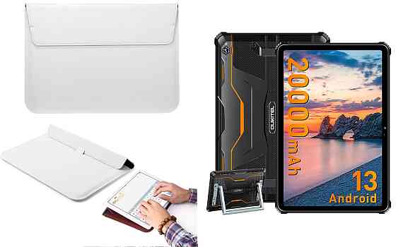 Чохол-конверт VitoCase для Oukitel RT7 Titan 4G, RT7 Titan 5G, з функцією підставки для планшета Білий Київ