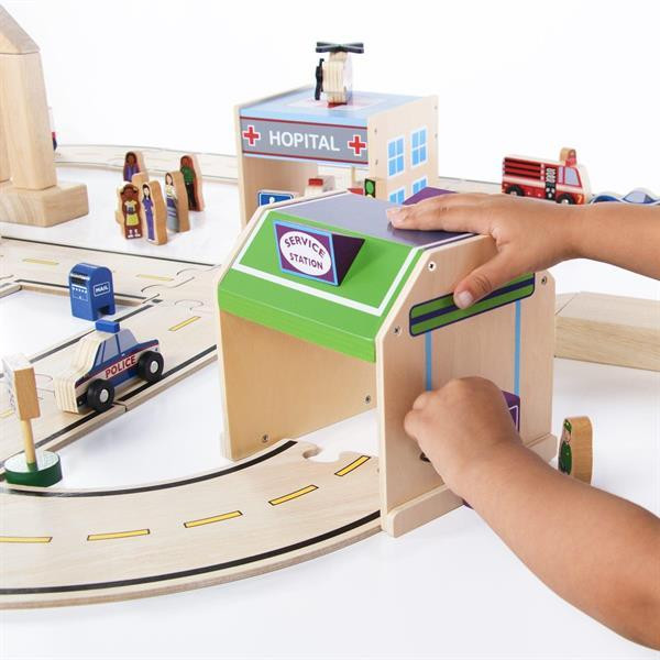 Набор фигурок и машин Guidecraft Block Play к дороге из дерева, 36 деталей (G6717) Харьков - изображение 12