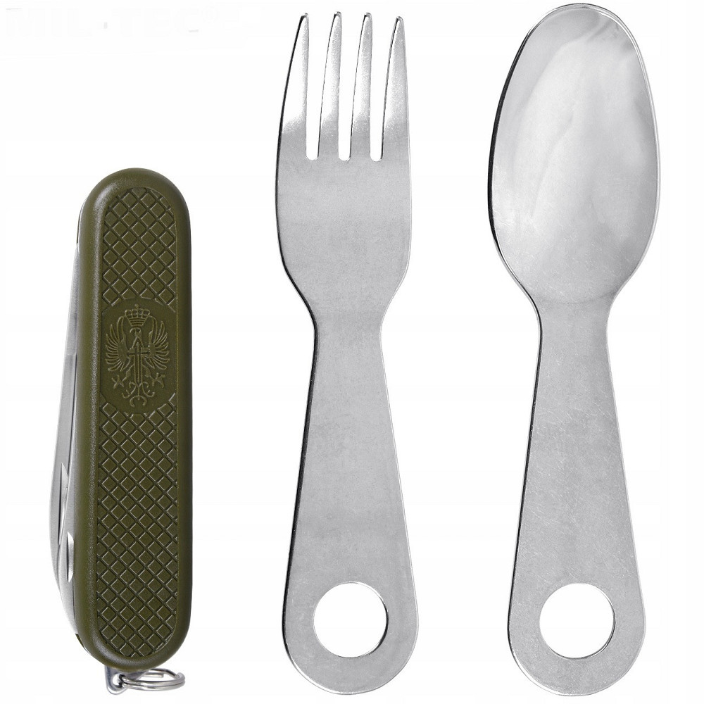 Туристический Набор Столовых приборов 3 предмета с чехлом Mil-Tec от Sturm (14629000) Olive Нововолынск - изображение 2