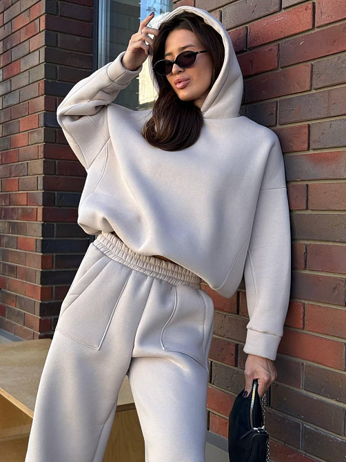 Базовий жіночий костюм з об’ємним худі Сірий 42/46 Харків - фото 3