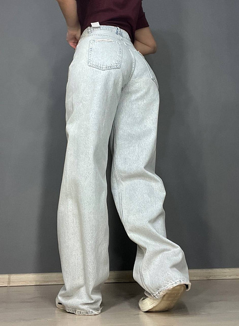 Джинсы женские Twin 1268-455 palazzo jeans широкие скошенный боковой шов палаццо высокая талия светло-голубые, светло-голубой, 38, 38, 80 см, 113 см Киев - изображение 11