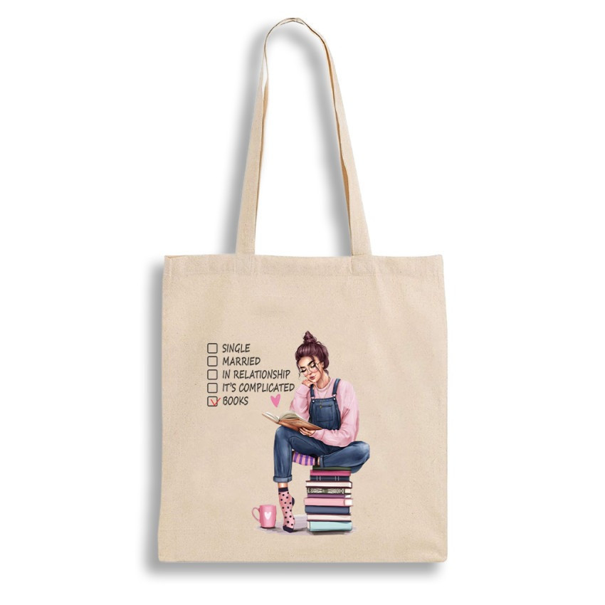 Екошопер BookOpt BK4068 "BOOKS - джерело знань" бежевий Київ - фото 2