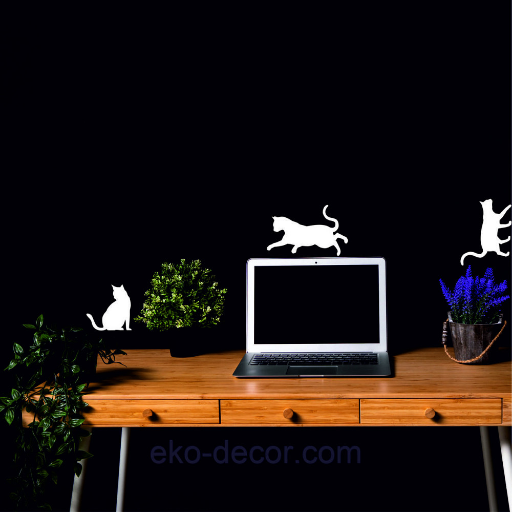 Декоративне настінне Панно «Коти», Декор на стіну 90*70 см. (3 шт.), Білий Київ - фото 5