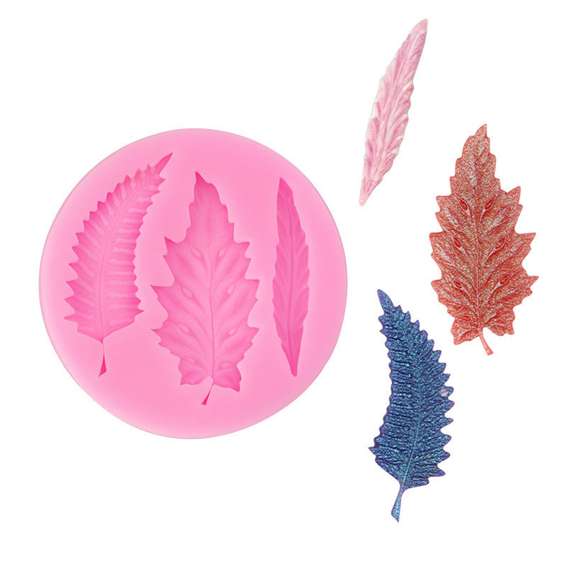 Силіконовий молд Листя 88 мм рожевий Київ - фото 4