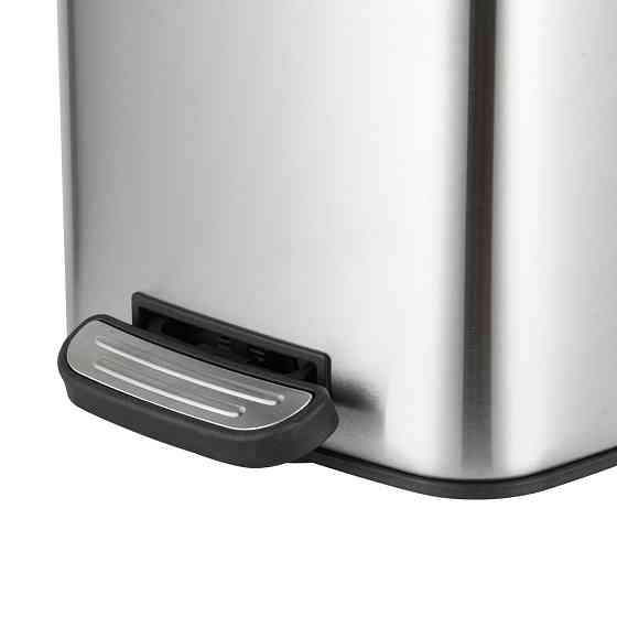 Квадратне сміттєве відро з плавним закриванням Zerix Kubix-TC0106 6л колір нержавіюча сталь ZX588 Харків