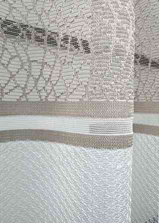 Короткий тюль VR-Textil 1946т Жаккард Белый с капучино 300х200 см (42-0907) Киев