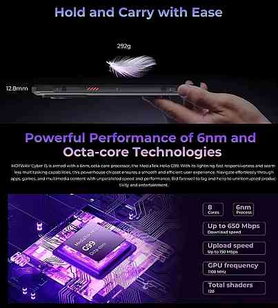 Телефон HOTWAV Cyber 15 Black 12/256Gb. G99 200mp 6280mAh 33w NV 24mp NFC. Киев