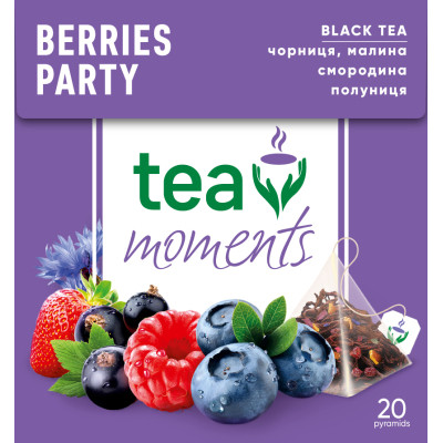 Чай Tea Moments Berries Party черный 20х1.8 г пирамидки (tm.00230) Винница - изображение 1