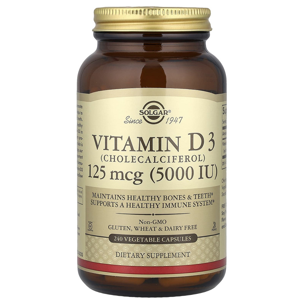 Витамин D3 (Vitamin D3), Solgar, 5000 МЕ 240 капсул Киев - изображение 1