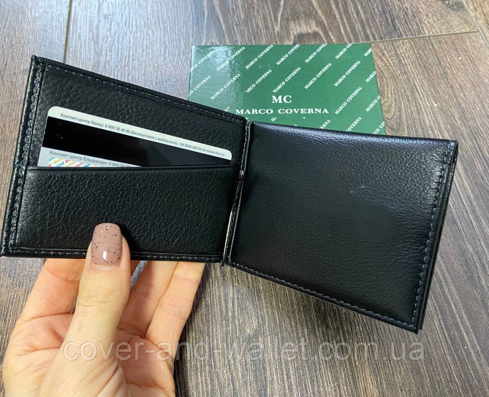 Шкіряний гаманець затискач для купюр і карток Marco Coverna Київ - фото 2