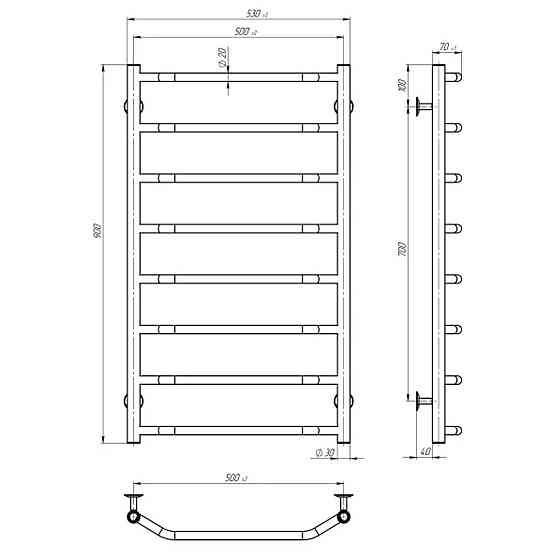 Полотенцесушитель UNIO LS ЕU 900-500-8 Лесенка Скоба электро (000030464) Киев