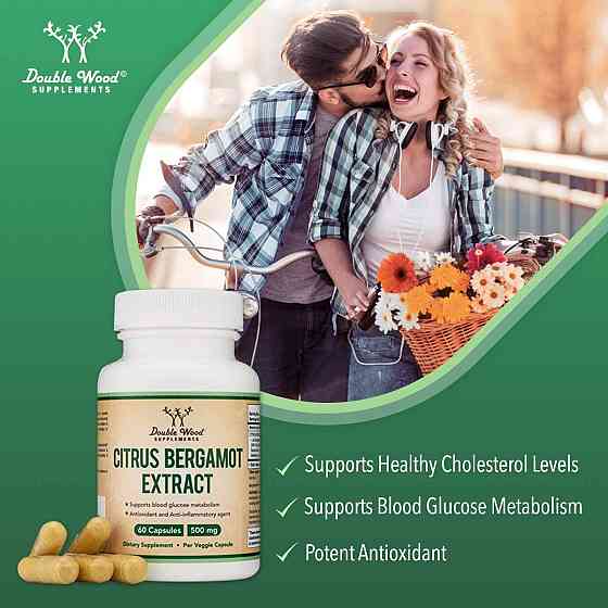 Екстракт цитрусового бергамоту Double Wood Supplements Citrus Bergamot Extract 1000 mg 60 capsules Луцьк