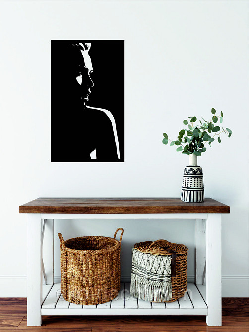 Декоративное настенное Панно «Девушка» Декор на стену 90*54 см, Черный Киев - изображение 9