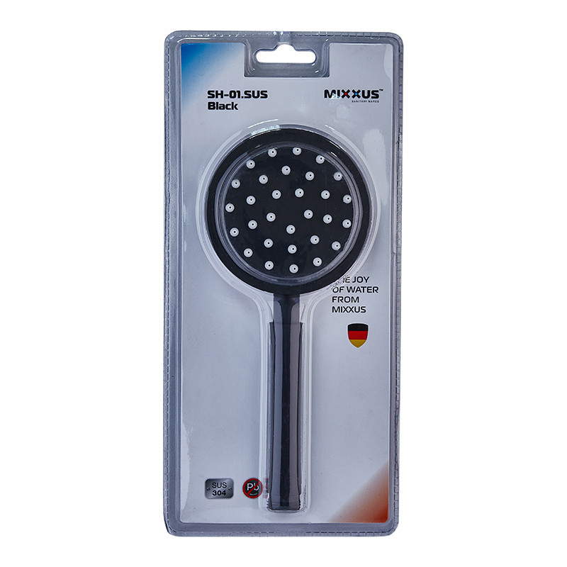 Ручний душ Mixxus SH-01.SUS Black з нерж. сталі   ( MI6119 ) 39628 Харьков - изображение 4