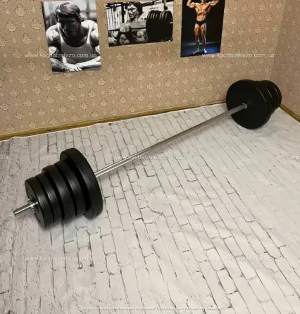 Скамейка для жима универсальная ReadMeBlack + штанга 75 кг Гантели, гири, штанги и диски АВС пластик комплект Киев