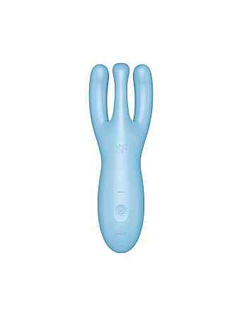 Кліторальний смарт вібратор Satisfyer Threesome 4 Blue з трьома пальчиками Sex Aura Київ