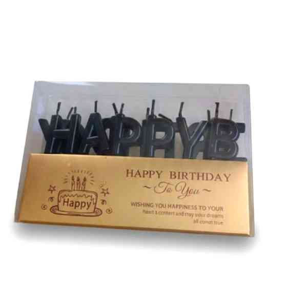 Свечи для торта happy birthday черные Киев