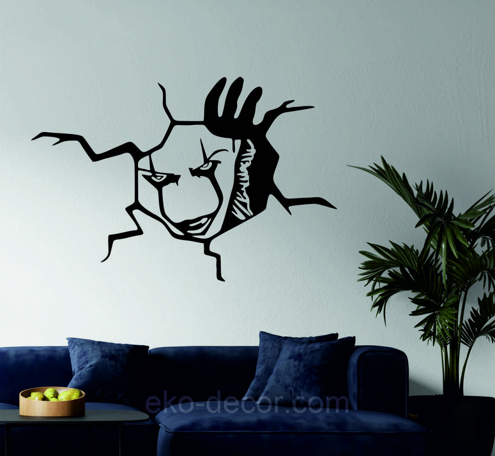 Декоративное настенное Панно «Клоун» Декор на стену 70*46 см, Черный Киев - изображение 2