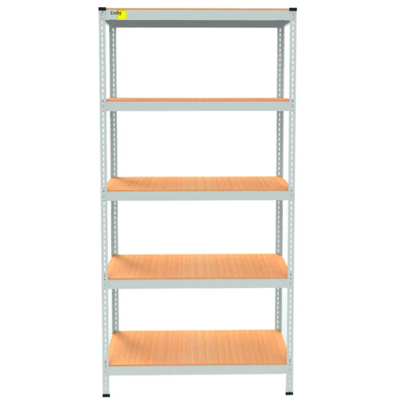 Металевий стелаж Emby Light Series (розмір 2100х900x300мм) 5 полиць ДСП до 100кг Білий Київ