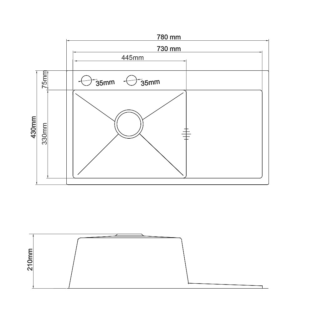 Мийка кухонна 3mm 780х430 Графіт 7843HG Mira Луцьк - фото 11