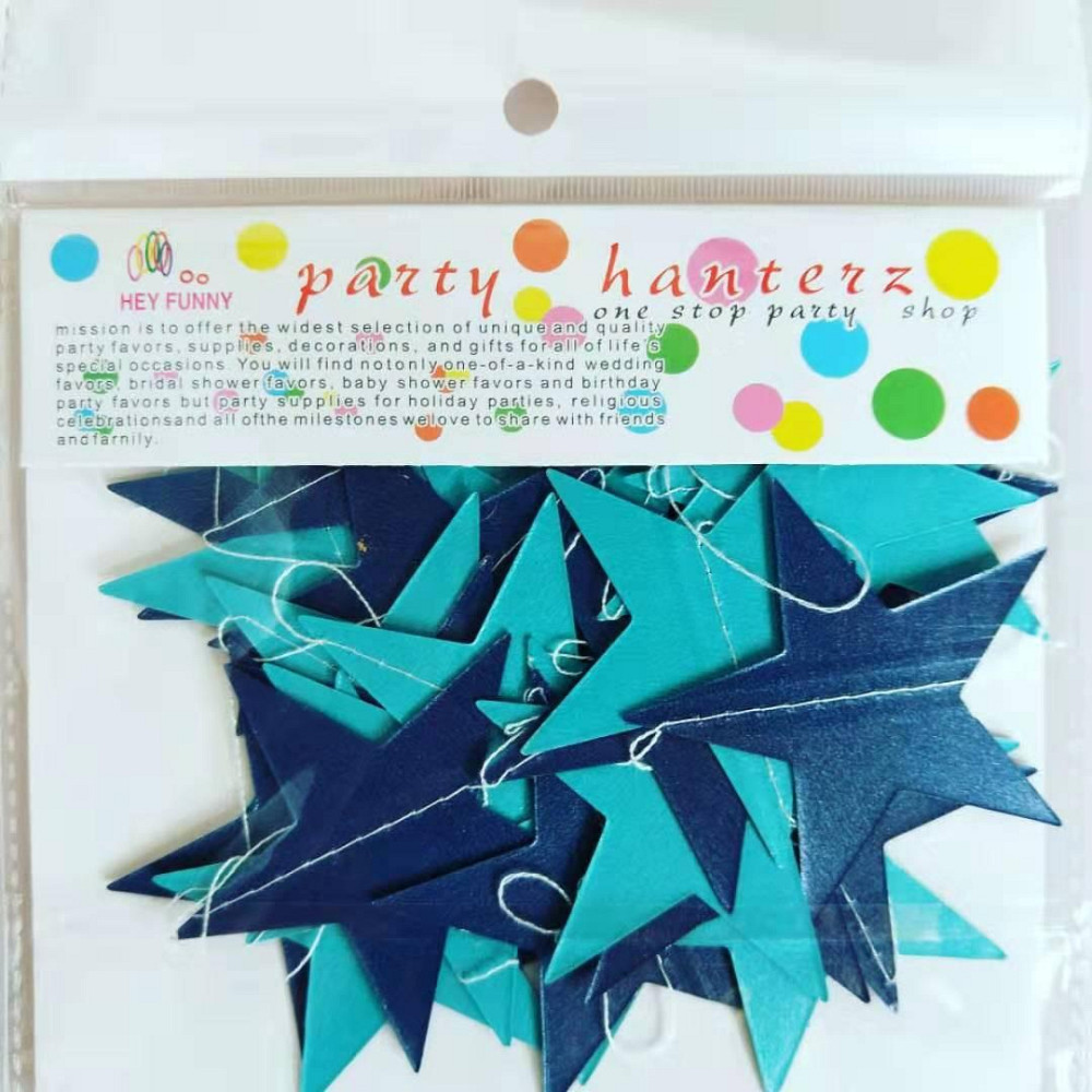 Гирлянда Звездочки на нитке 4 м на 7 см сине-голубой Киев - изображение 7