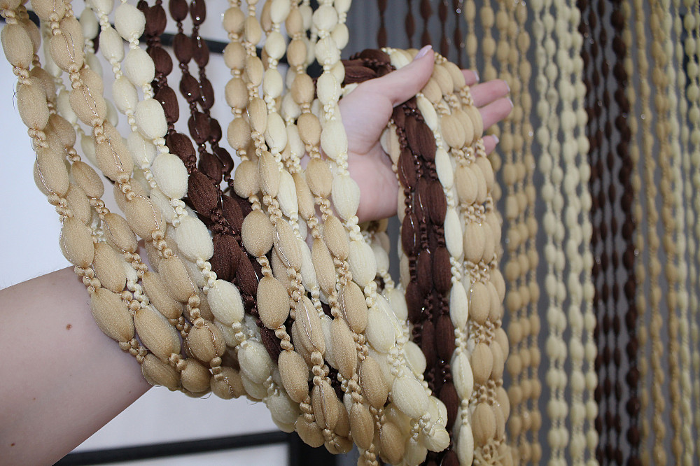 Штори-нитки "Шиніл" з люрексом Бежевий з коричнево-карамельним 300х300см 1 шт (61-047) Київ - фото 7