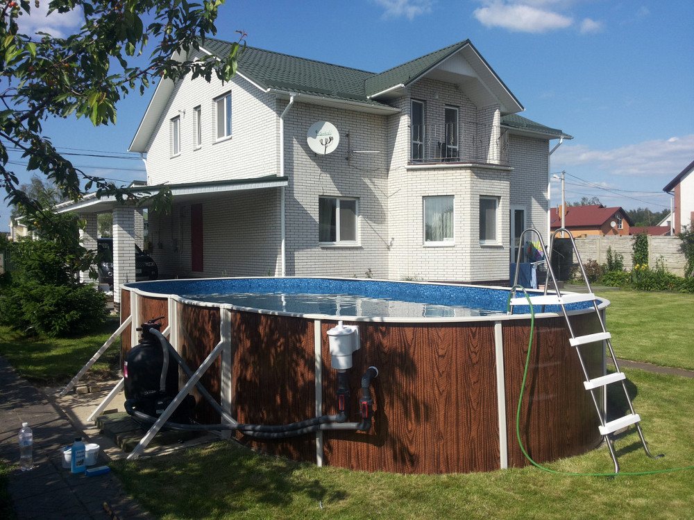 Лестница нержавеющая с площадкой для каркасных бассейнов 1.2 м DE LUXE Киев - изображение 2