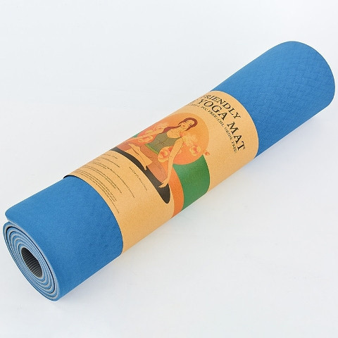 Килимок для фітнесу, йоги TPE Yoga Mat (рр. 183см*61см*6мм) Вишневе - фото 4