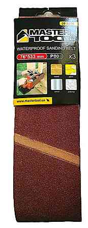 MASTERTOOL Стрічка шліфувальна MASTERTOOL зерно 80 76×533 мм 3 шт 08-3408 Коломыя