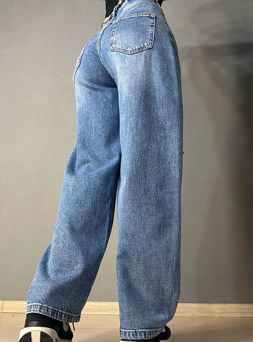 Джинси жіночі Vanver 2008 skater jeans з поясом банани сині, синій, 28, 28, 74 см, 106 см Київ - фото 4