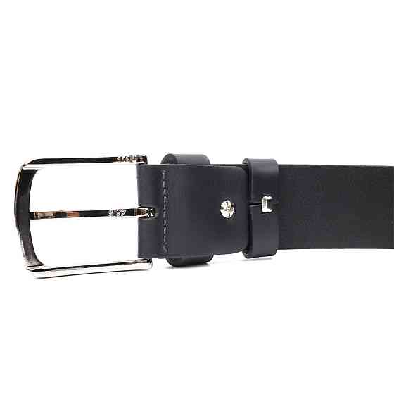 Стильный ремень под джинсы из натуральной кожи Черный (GRANDE PELLE) Киев