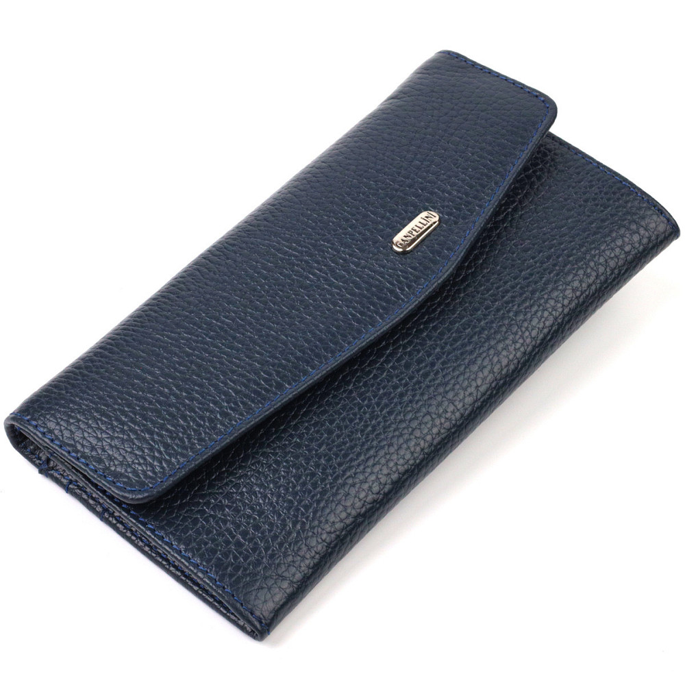 Зручне жіноче портмоне з натуральної шкіри флотар CANPELLINI 21702 Синє Київ - фото 10