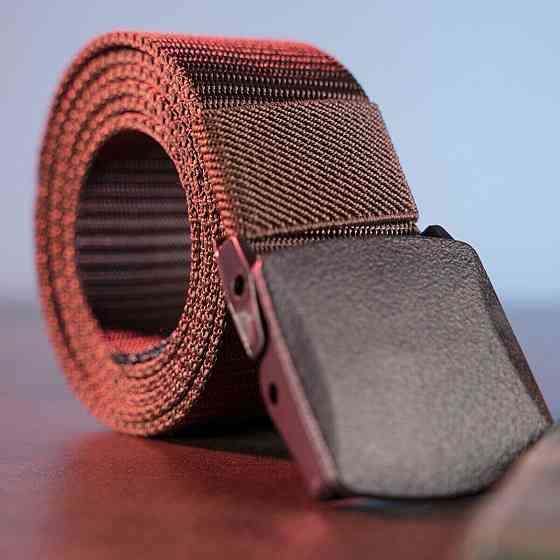 Тканевый мужской ремень Коричневый (Vintage) Киев