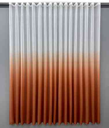 Тюль VR-Textil 577т Растяжка «Омбре» на батисте (под лен) с утяжелителем Терракотовый с белым 300х230 см (42-0697) Киев