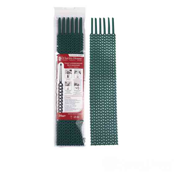 Хомут універальний багаторазовий 10х300 мм, 24 шт., зелений Дніпро